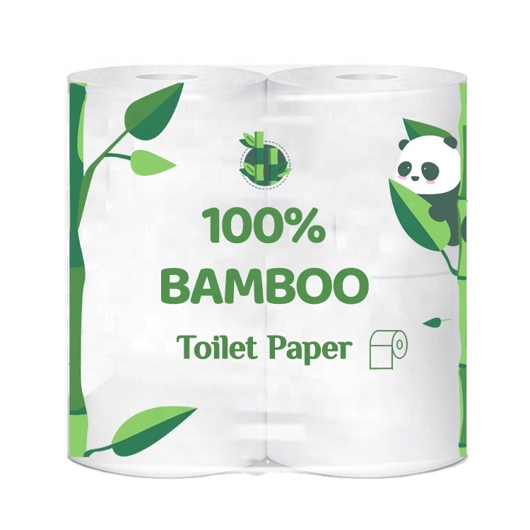 Rollos de papel higiénico de bambú de 4 3 2 capas, suave, orgánico, respetuoso con el medio ambiente, certificado OEM personalizado, barato