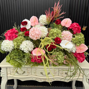 Centrotavola Floreale Personalizzato in Stile Selvaggio con Calla e Ortensie, Sfera di Fiori Artificiali in Seta per Corridoio - Product Image 3