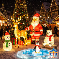 Sculpture lumineuse de Père Noël pour l'intérieur et l'extérieur |   Lanterne géante en soie illuminée, décoration de Noël