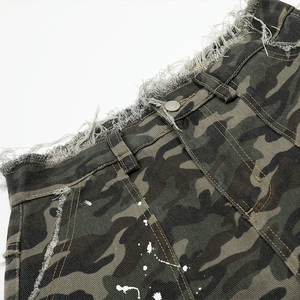 Shorts en jean pour hommes imprimés Ripper de haute qualité, personnalisés, brodés, camouflage, délavés, vintage, effet usé, vente en gros - Product Image 4