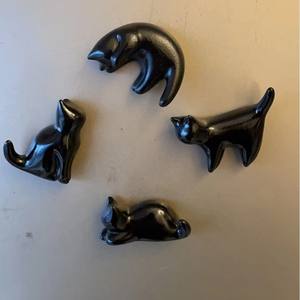 Pegatina de resina para refrigerador, creativa, 3D, simulación de animal, gato negro, magnética. - Product Image 1