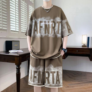 ANSZKTN Conjunto de <span class=keywords><strong>manga</strong></span> corta de verano para hombre, tendencia de verano, estampado japonés, suelto y versátil, diseño deportivo y de ocio - Product Image 2