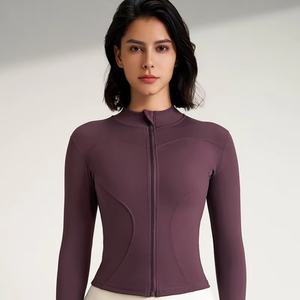 Ropa Deportiva Personalizada, Camiseta Deportiva sin Costuras para Correr al Aire Libre, Camiseta de Manga Larga para Gimnasio, Chaqueta de Yoga con Cierre para Mujer - Product Image 5