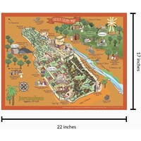 Affiche personnalisée de carte de Jérusalem histoire de Pâques événements de Jésus histoire chrétienne Art pour la maison église ou Bible du dimanche