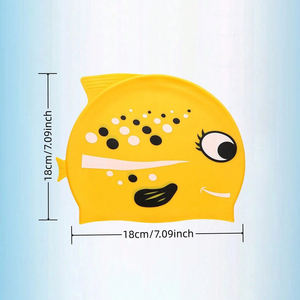 Sombrero de natación de dibujos animados para niños Sombrero de natación de silicona en forma de pez Protección cómoda para el cabello - Product Image 6