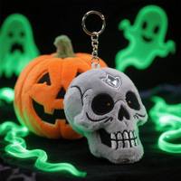 Idée cadeau d'Halloween : poupée squelette en peluche douce et amusante, jouet unique en forme de crâne pour cosplay et décoration intérieure, fabriqué en matière pelucheuse