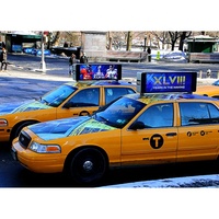 Pantalla LED Programable 3G/4G/WIFI Impermeable para Mensajes Publicitarios en Autos, Pantalla LED para Techo de Taxi