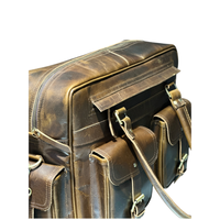 Porte-documents Classique de Luxe en Cuir Véritable pour Homme, Sac à Bandoulière Portable pour Ordinateur Portable, Fait Main avec Sangle Réglable