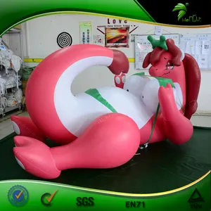 New Eco-friendly Hongyi PVC Inflatable Sexy Animals Inflatable Red Dragon Toys with Big Breast