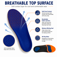 Semelles orthopédiques de soutien de la voûte plantaire en gel PU TPU souples pour le soulagement de la fasciite plantaire, semelles de sport pour hommes et femmes, soulagement des pieds plats, course à pied