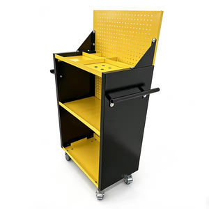 맞춤형 공구 카트 작업장 트롤리, 롤러가 있는 차고 수납 정리함, 분체 도장 판금 제작 - Product Image 3