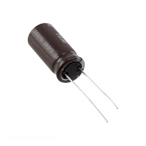 ตัวเก็บประจุแบบมีรู UPX1V101MPD 100 uF 20% 35V ตัวเก็บประจุแบบมีรัศมี TH 100 uF - Product Image 1