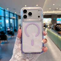 Coque de téléphone transparente dégradée pour iPhone 18 17 Pro Max, coque de téléphone magnétique en acrylique de luxe pour iPhone 12 13 14 15 16 17