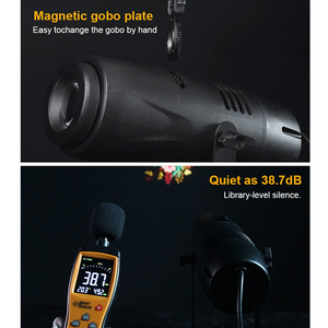 Projecteur Gobo Magnétique LED 40W avec Zoom Manuel et Lumière d'Effet DJ Dimmable pour Hôtel/Magasin, Mariage, Publicité, Utilisation Intérieure - Product Image 4