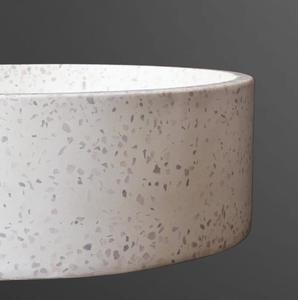 Lavabo y fregadero de terrazo de hormigón de cemento natural blanco redondo ecológico de Vietnam para Baño - Product Image 2