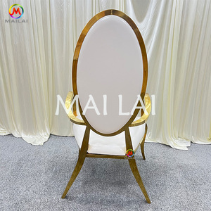 高級スタイルホットセールハイバックステンレススチールチェアアームレストキングチェア結婚式用 - Product Image 5