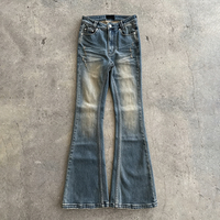 Pantalon en jean évasé vintage bleu extensible grande taille pour homme, style décontracté et jeune, personnalisé OEM/ODM, délavage clair écologique, par EIDEO