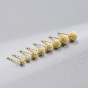 Pendientes <span class=keywords><strong>de</strong></span> Botón <span class=keywords><strong>de</strong></span> Plata <span class=keywords><strong>de</strong></span> Ley 925 con Bola <span class=keywords><strong>de</strong></span> Oro <span class=keywords><strong>de</strong></span> 18K <span class=keywords><strong>de</strong></span> 3/4/5/6 mm con Cuentas Esmeriladas para Mujer, Joyería Fina, Accesorios para Orejas - Product Image 3