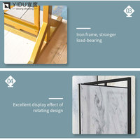 Kunden spezifischer Showroom große Quarz metall drehbare Marmor Granitplatte Boden Stein Keramik platte Fliesen Display Rack
