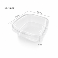 Boîte d'emballage en PET pour gâteau, pizza, sushi, personnalisable en usine, 24 oz, avec couvercle transparent et matériaux de qualité alimentaire