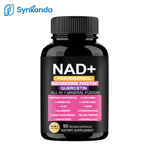 مكمل NAD+ مع الريسفيراترول والبربرين والفيسيتين والكيرسيتين تركيبة 18 في 1 90 كبسولة نباتية مضادة للأكسدة لصحة الخلايا - Product Image 1