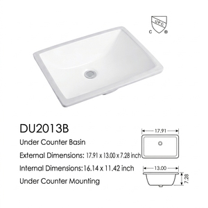 <span class=keywords><strong>Évier</strong></span> de salle de bain rectangulaire en céramique pour hôtel, à poser <span class=keywords><strong>sous</strong></span> le <span class=keywords><strong>meuble</strong></span>, en porcelaine, <span class=keywords><strong>avec</strong></span> certificat CUPC – Fournisseur direct usine - Product Image 3