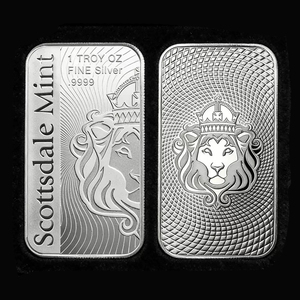 Barre commémorative en <span class=keywords><strong>argent</strong></span> plaqué non magnétique, nouvelle pièce Scottsdale Lion d'un oncle, pour présentation et collection - Product Image 3