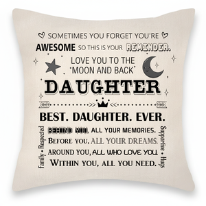 Fodera per cuscino decorativa ispiratrice da 18 x 18 pollici, perfetta come regalo di compleanno per la figlia - Product Image 2