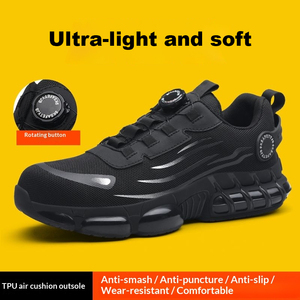 Chaussures de sécurité à embout d'acier gris-noir, confortables, anti-épines, respirantes et légères pour hommes, marque privée - Product Image 6