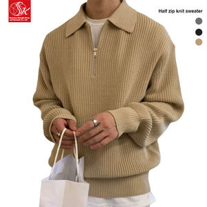 <span class=keywords><strong>Pull</strong></span> d'Hiver Décontracté pour <span class=keywords><strong>Homme</strong></span> SK avec <span class=keywords><strong>Col</strong></span> à Revers, Logo Personnalisé, Motif Jacquard, <span class=keywords><strong>Col</strong></span> Ras du Cou et Demi-Fermeture Éclair, Manches Longues, Design sur Mesure - Product Image 1