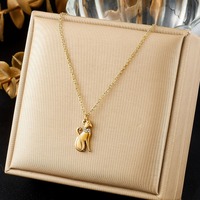 Collier pour chien léger avec pendentif en os incrusté de zircon exquis, chaîne à maillons lisses, bijoux fantaisie avec adorable animal TGXL14794