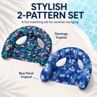Lot de 2 chaises flottantes gonflables pour piscine, chaises flottantes recouvertes de tissu doux avec sac de transport, chaise flottante stable pour la piscine