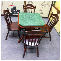 Ensemble table et chaises de salle à manger commerciales carrées 2 places en bois massif, style vintage moderne, écologique, garantie 1 an pour hôtels et cuisines