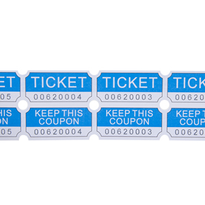 Billets de tombola numérotés bleus de 2x2 pouces avec espace d'écriture au dos pour collectes de fonds lors de fêtes - Product Image 4