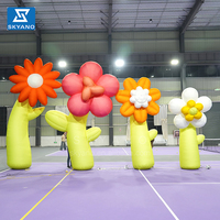 Fleurs publicitaires gonflables Fleur 3D artificielle de dessin animé Fleurs de décoration de scène de festival de mariage commercial