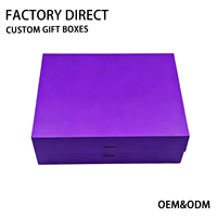 Boîte cadeau biodégradable imperméable magnétique violette avec logo personnalisé, emballage rigide pliable, boîte en carton de luxe pliable