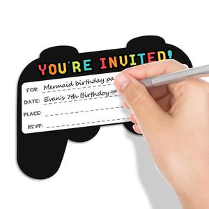 Invitations de fête d'<span class=keywords><strong>anniversaire</strong></span> de jeu vidéo avec des enveloppes-Invitations de remplissage en forme - Product Image 4