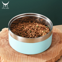 Bol pour animaux de compagnie en acier inoxydable, base en caoutchouc antidérapante, bol pour nourriture pour chien, bol d'alimentation pour animaux de compagnie coloré et isolé pour chiens de grande, moyenne et petite taille