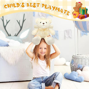 U450 Ours ange doux personnalisable en peluche oreiller en peluche avec auréole cadeau d'anniversaire pour garçons filles ours en peluche avec des ailes - Product Image 3