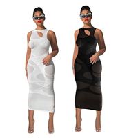 Nouvelle Arrivée YZ – Robe Sexy de Club pour Femme, Sans Manches, avec Découpes et Transparencies