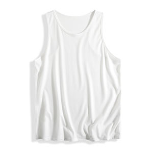 شحن مجاني قمصان سادة عالية الجودة قطن/سبانديكس ساندو بدون أكمام للرجال البالغين تيشيرتات نسائية لخدمة الصيف - Product Image 1