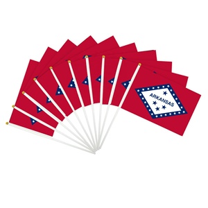 Drapeau à main personnalisé Arkansas The Natural State 14x21cm, petite bannière ondulante pour les matchs de football et de soccer - Product Image 1