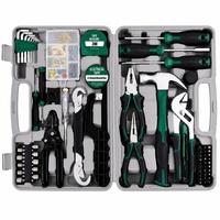 Lot de 166 outils ménagers verts en gros – Kit de réparation domestique avec clé à douille, tournevis, marteau, pinces et testeur de tension – OEM