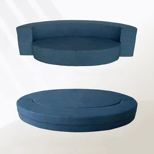Sofa tempat tidur lipat busa memori dengan 2 bantal, Sofa lipat Futon dapat dilipat