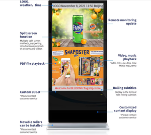 75 85 98 inch dọc <span class=keywords><strong>LCD</strong></span> kỹ thuật số biển màn hình cảm ứng kiosk 4k Máy nghe nhạc quảng cáo tầng thường vụ hiển thị cho trung tâm mua sắm SDK - Product Image 6