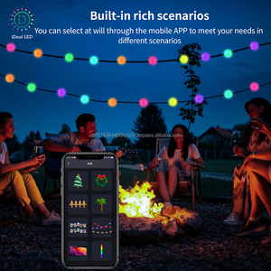 Guirlande lumineuse LED intelligente programmable pour décoration intérieure et extérieure, avec contrôle de couleur par points, lumières d'ambiance - Product Image 4