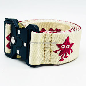 Cinturón de lona con hebilla de Metal de liberación rápida grueso de camuflaje personalizado de fábrica para hombre, cinturón táctico de nailon para exteriores, cinturón de esquí Jacquard - Product Image 4