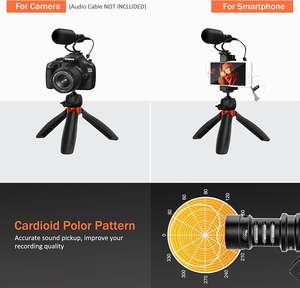 Microphone pour smartphone <span class=keywords><strong>Comica</strong></span> avec mini trépied, CVM-VM10-K2 PRO Microphone vidéo Shotgun pour <span class=keywords><strong>iPhone</strong></span> et téléphones Android, Kit de vlogging - Product Image 4