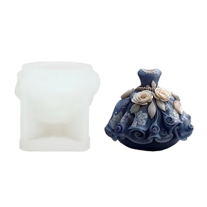 Moule à bougie en silicone personnalisé en gros, accessoires pour mariage, fabrication artisanale, décoration intérieure, moulage de résine, plâtre, ciment - Product Image 1