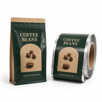 Sachet Doypack Personnalisé en Papier Kraft pour Café - Emballage Alimentaire Refermable Stratifié VMPET de Qualité Alimentaire